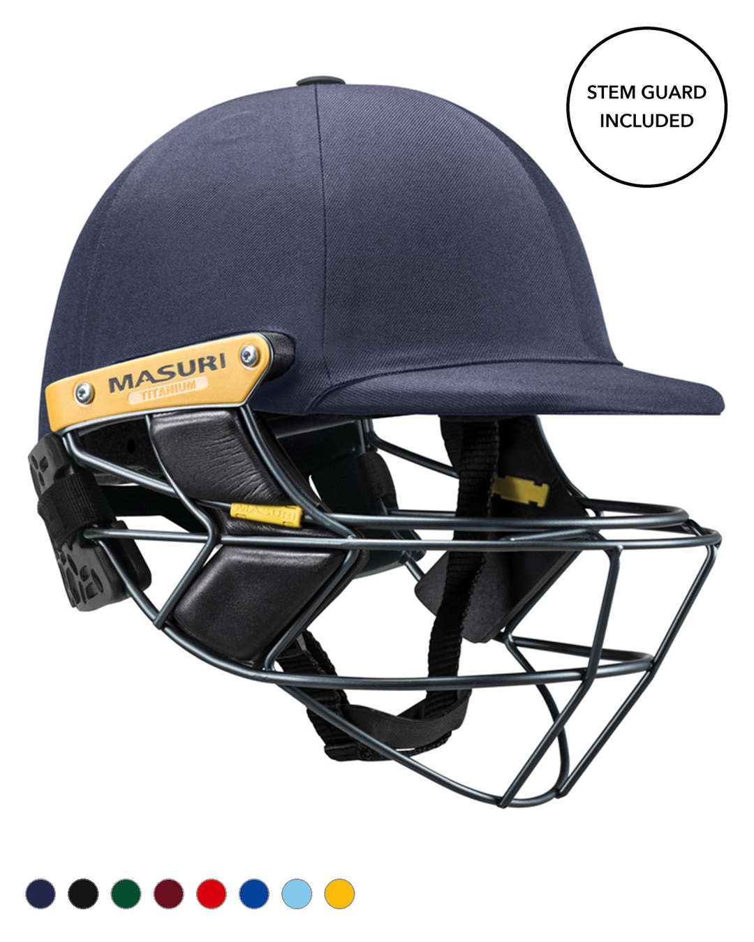 Masuri E Line Titanium Cricket Batting Helmet with Neck Guard - Senior