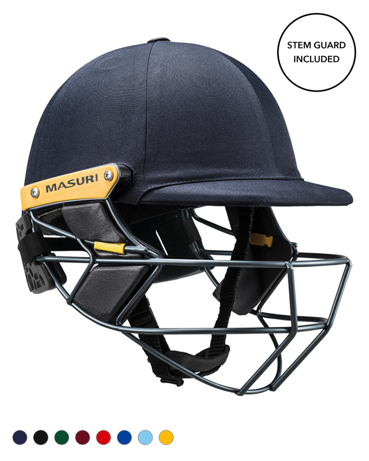 Masuri T Line Stainless Steel Cricket Batting Helmet with Neck Guard - Senior