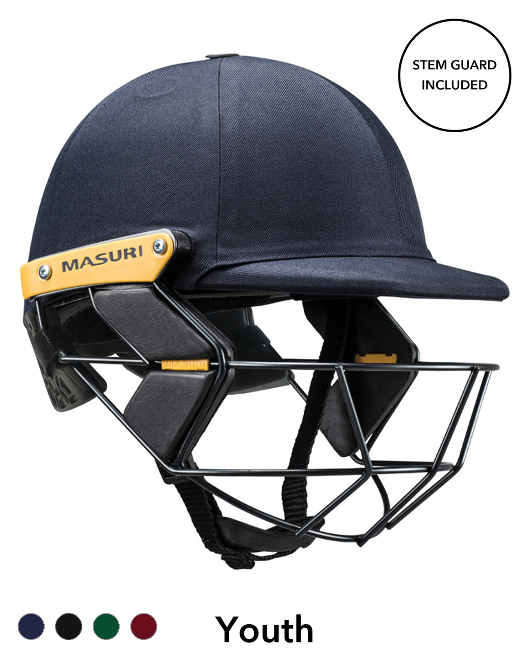 Masuri T Line Stainless Steel Cricket Batting Helmet with Neck Guard - Youth