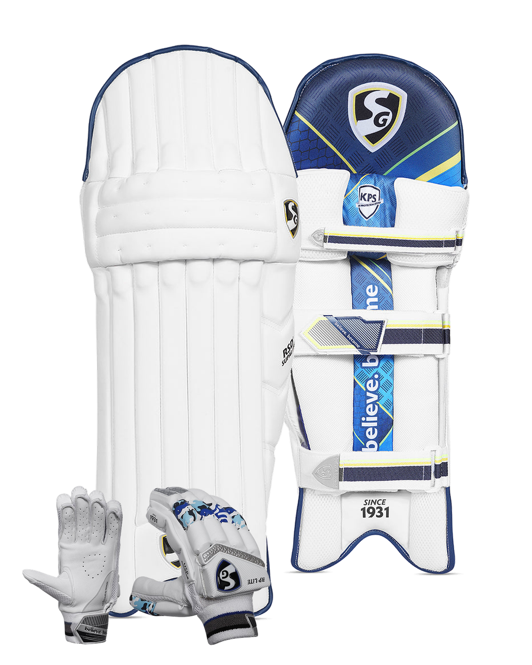 SG RP Lite Batting Pads and Gloves Bundle - Adult