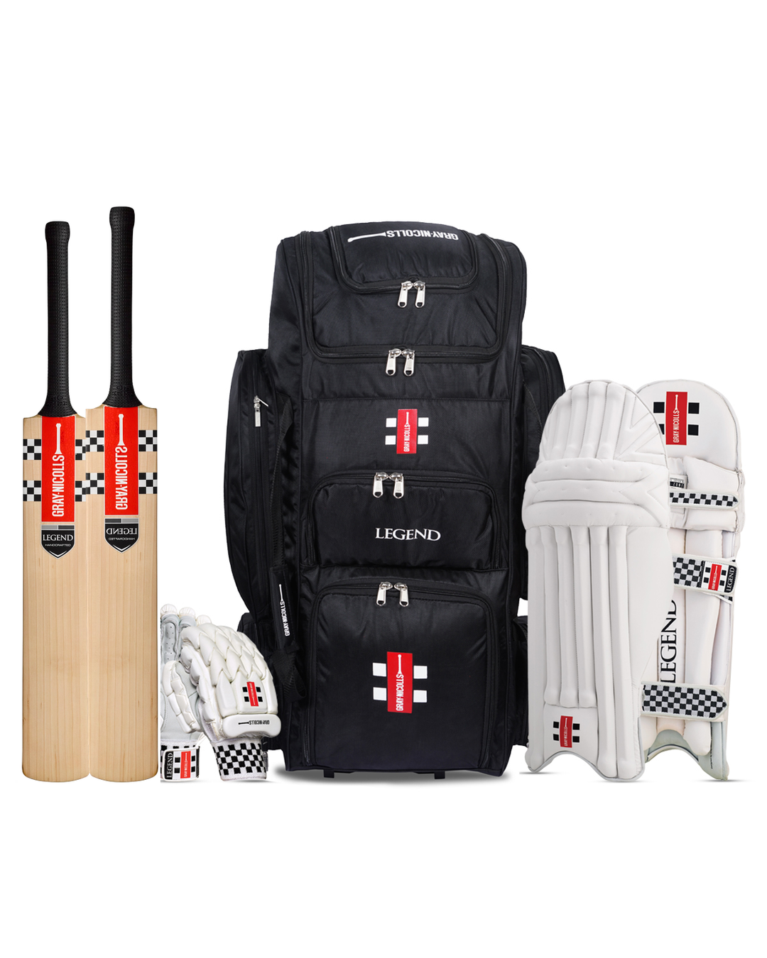 Gray Nicolls Legend Cricket Bundle Kit - bat, kit bag, batting gloves and pads