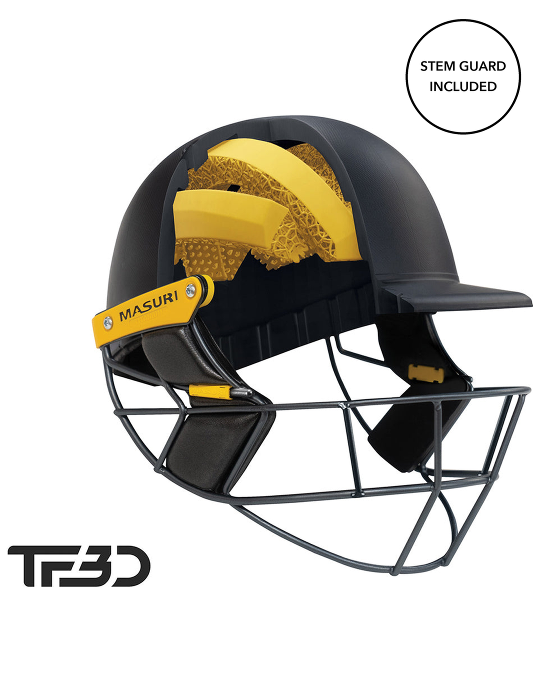 Masuri TF3D - T LIne Titanium Senior Cricket Helmet with Neck Guard - Navy