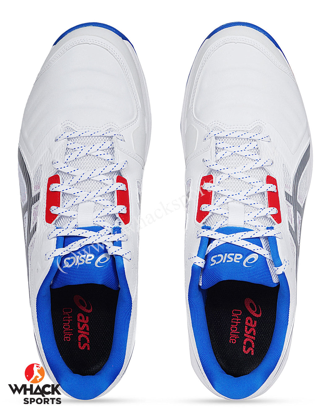 ASICS Gel Gully 7 Cricket Shoes - Steel Spikes - White/Pure Silver