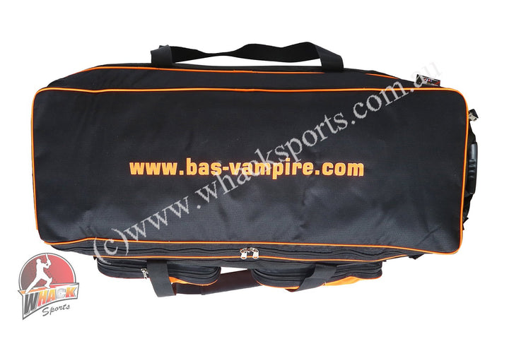BAS International Cricket Kit Bag - Wheelie - Large - Black/Orange