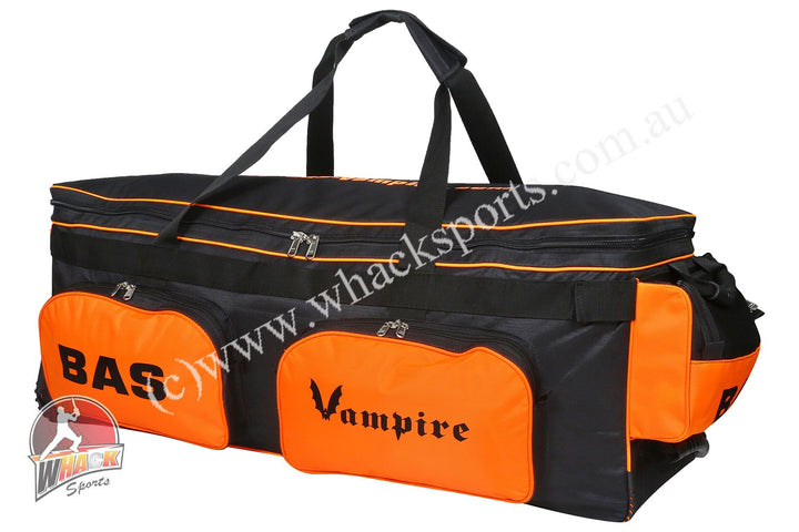 BAS International Cricket Kit Bag - Wheelie - Large - Black/Orange