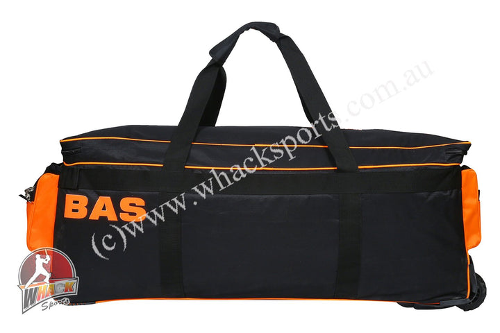 BAS International Cricket Kit Bag - Wheelie - Large - Black/Orange