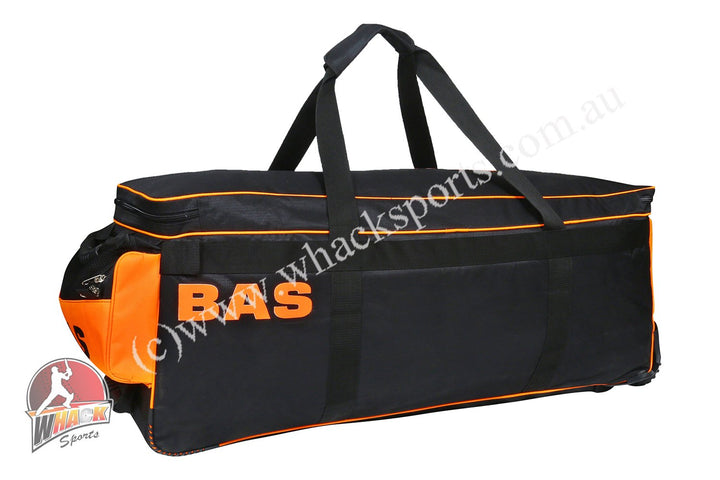 BAS International Cricket Kit Bag - Wheelie - Large - Black/Orange