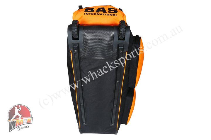 BAS International Cricket Kit Bag - Wheelie - Large - Black/Orange