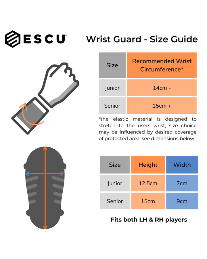 ESCU Wrist Sweatband/Wrist Guard - Junior