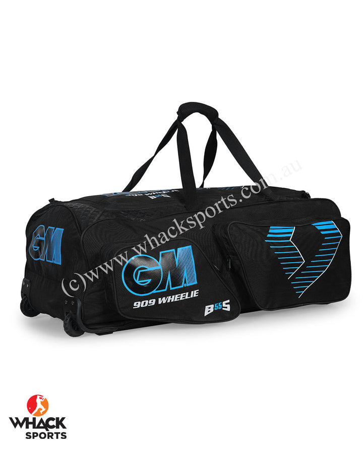 GM 909 Cricket Kit Bag - Wheelie - Black/Blue - Large
