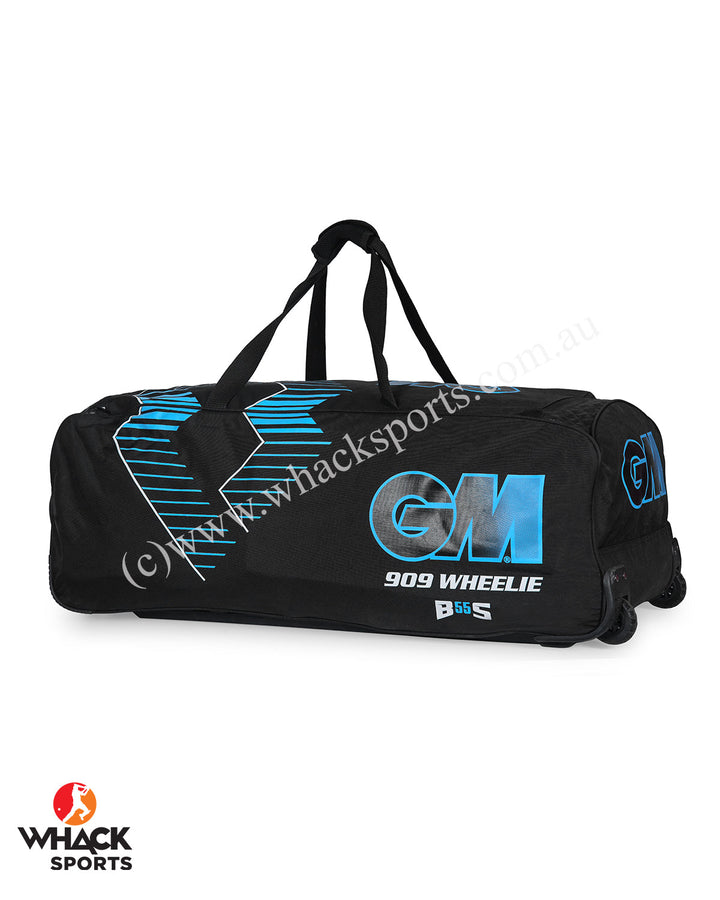 GM 909 Cricket Kit Bag - Wheelie - Black/Blue - Large