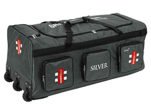 Gray Nicolls Silver Cricket Kit Bag - Wheelie - Large