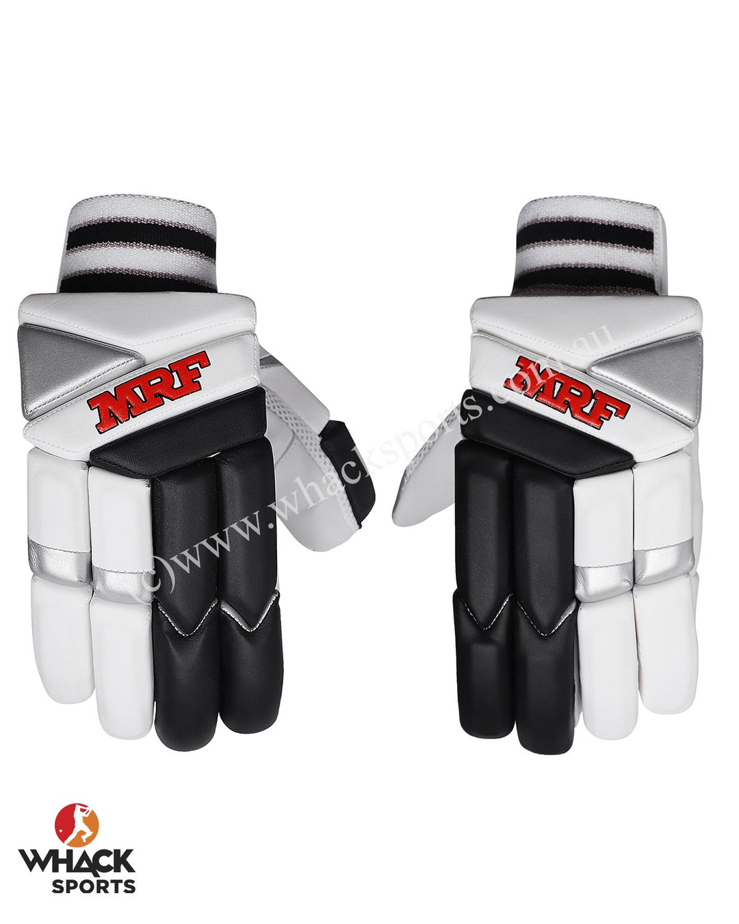 MRF Drive Cricket Batting Gloves - White/Black - Boys/Junior