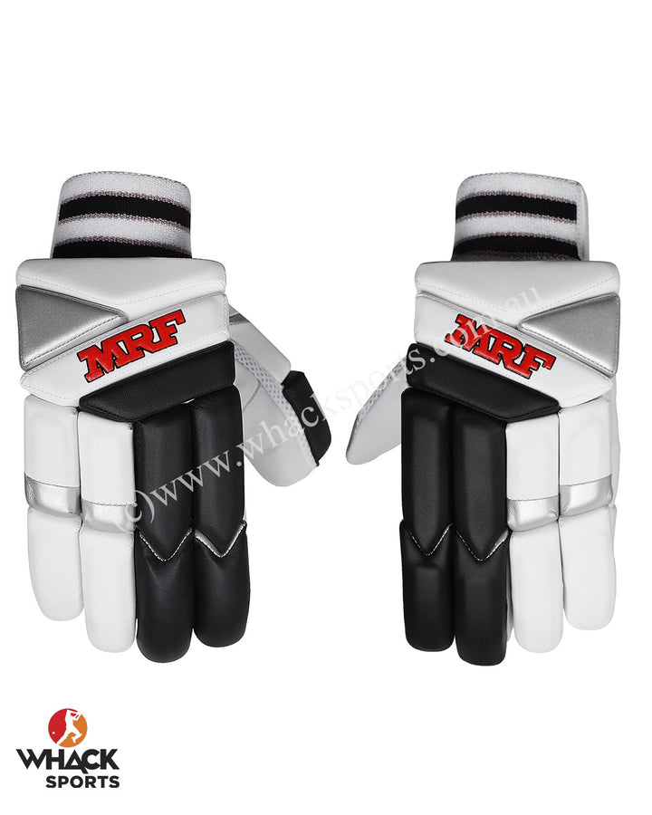 MRF Drive Cricket Batting Gloves - White/Black - Boys/Junior