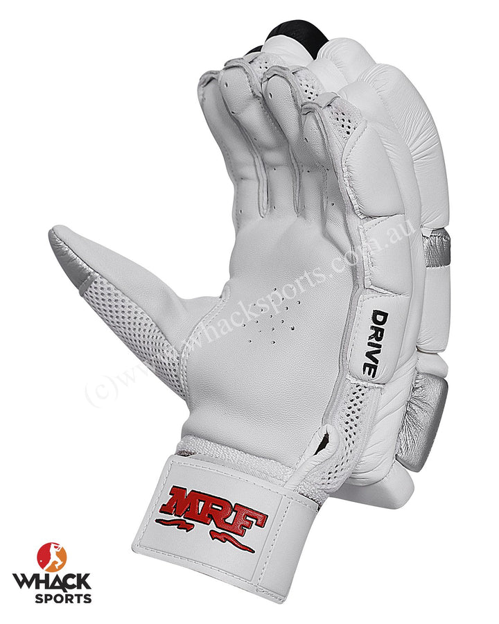 MRF Drive Cricket Batting Gloves - White/Black - Boys/Junior