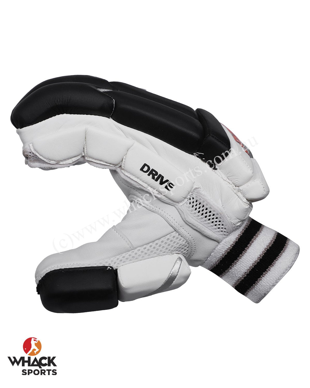 MRF Drive Cricket Batting Gloves - White/Black - Boys/Junior