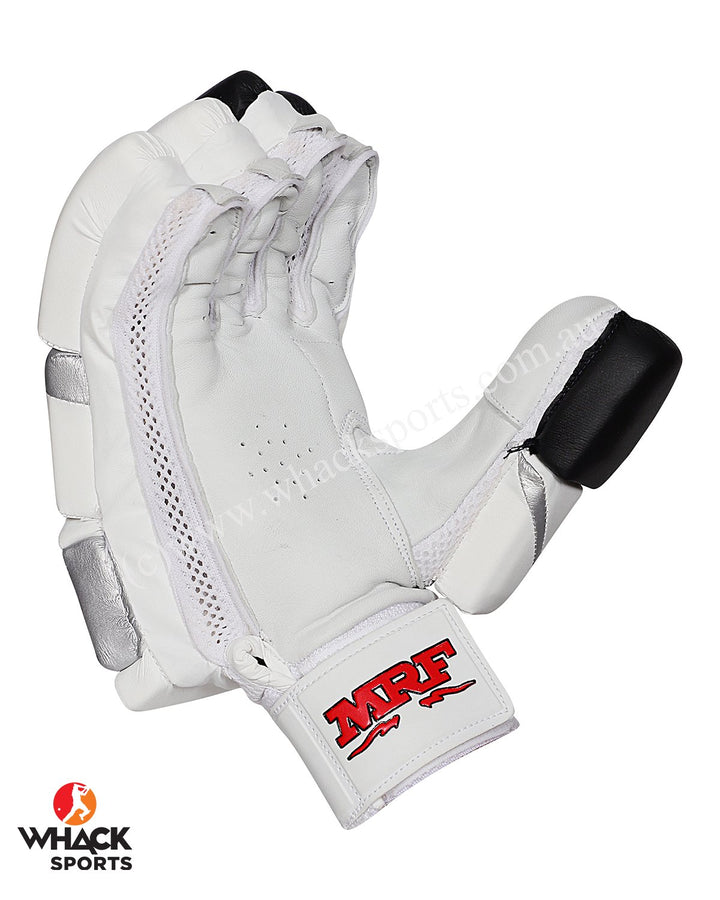 MRF Drive Cricket Batting Gloves - White/Black - Boys/Junior