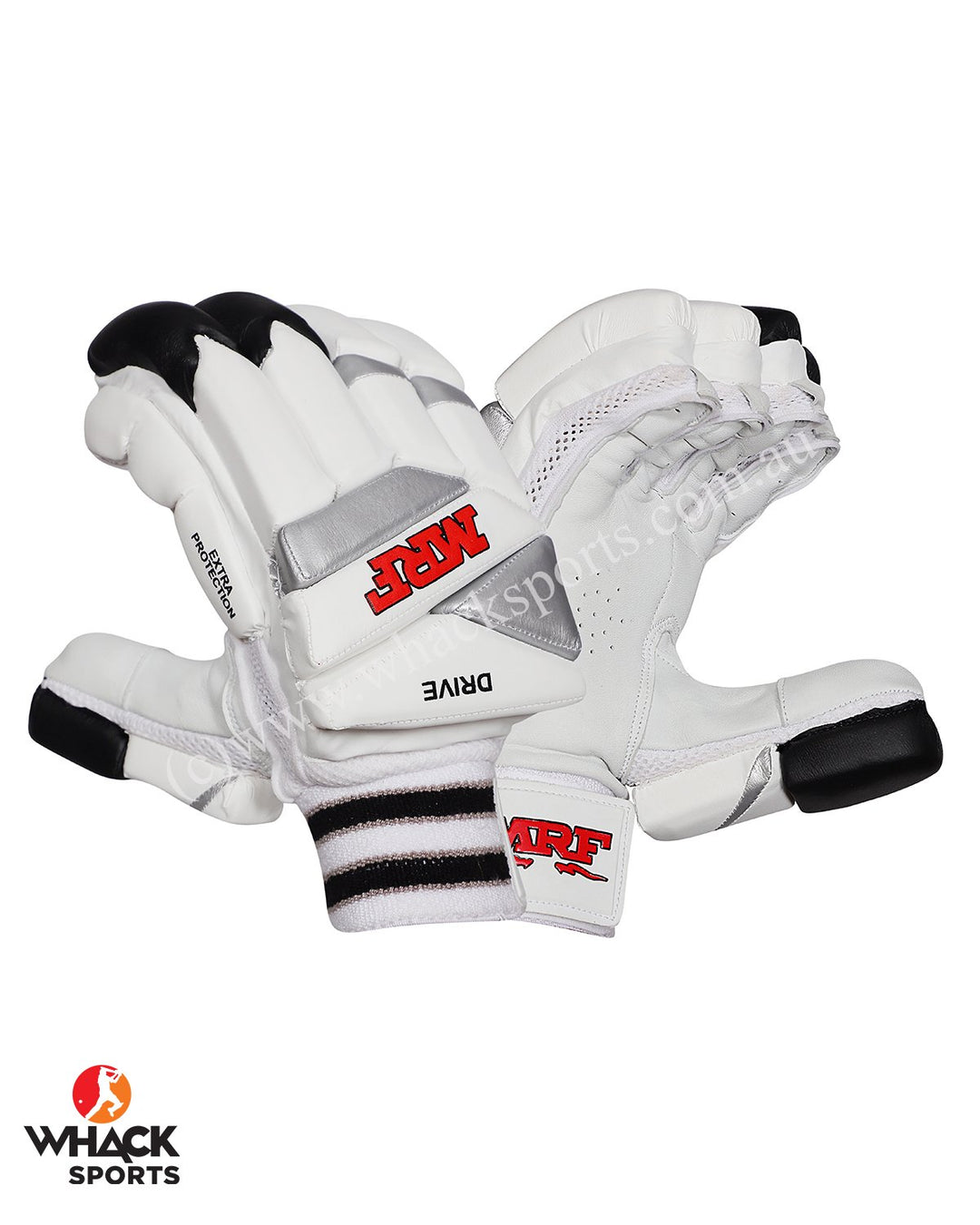 MRF Drive Cricket Batting Gloves - White/Black - Boys/Junior