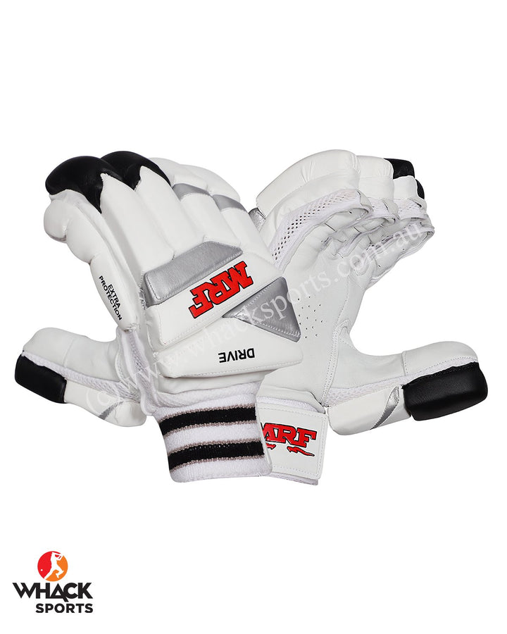MRF Drive Cricket Batting Gloves - White/Black - Boys/Junior