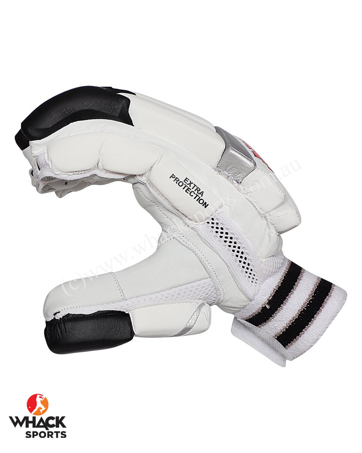 MRF Drive Cricket Batting Gloves - White/Black - Boys/Junior