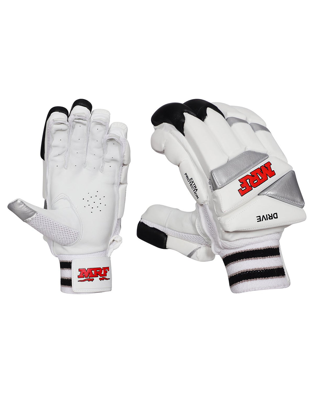 MRF Drive Cricket Batting Gloves - White/Black - Boys/Junior