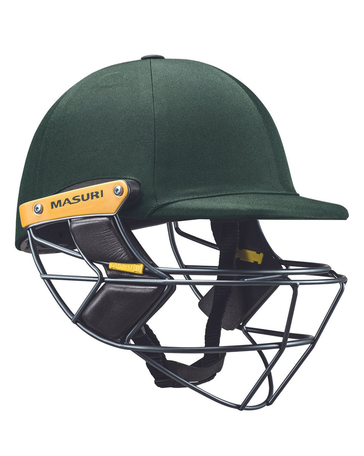 Masuri E Line Stainless Steel Cricket Batting Helmet - Green - Senior