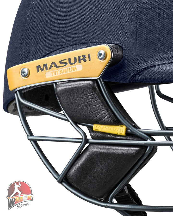 Masuri E Line Titanium Cricket Batting Helmet - Navy - Senior