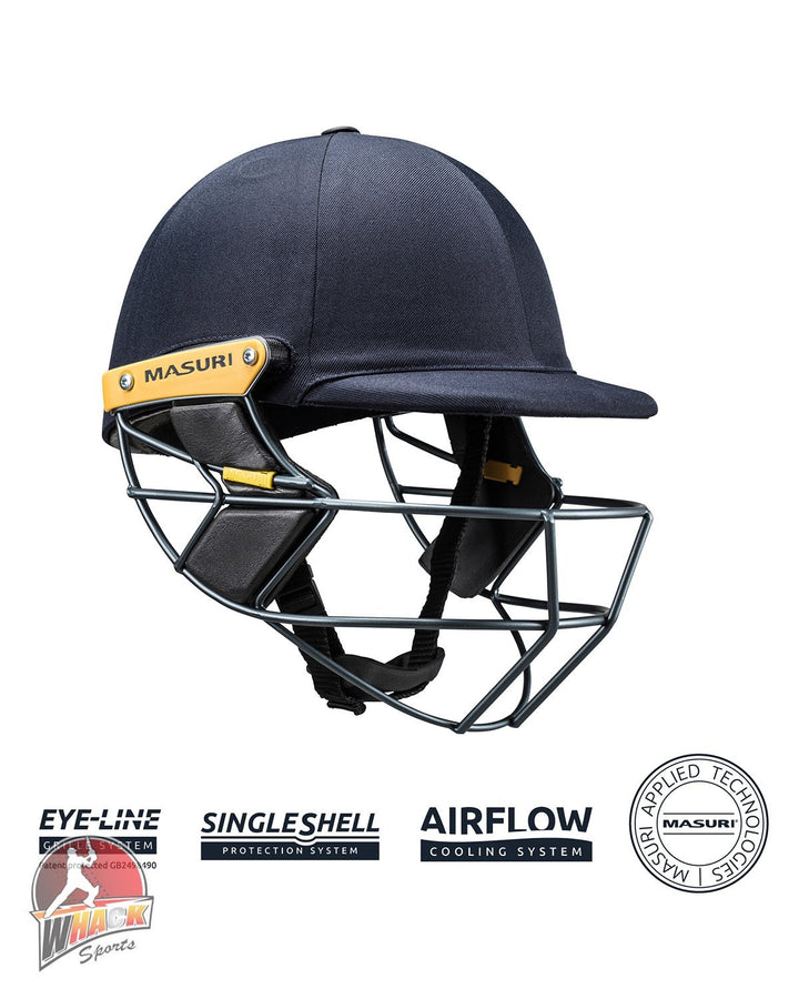 Anglican Church Grammar School (Churchie) - Custom Masuri T Line Stainless Steel Cricket Batting Helmet - Royal Blue - Youth and Junior