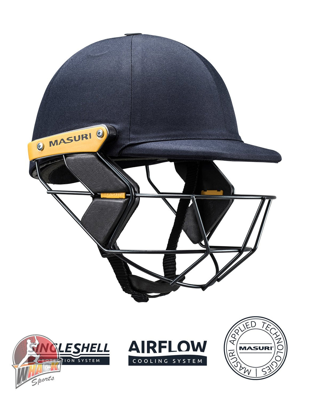Masuri T Line Stainless Steel Cricket Batting Helmet - Navy - Youth