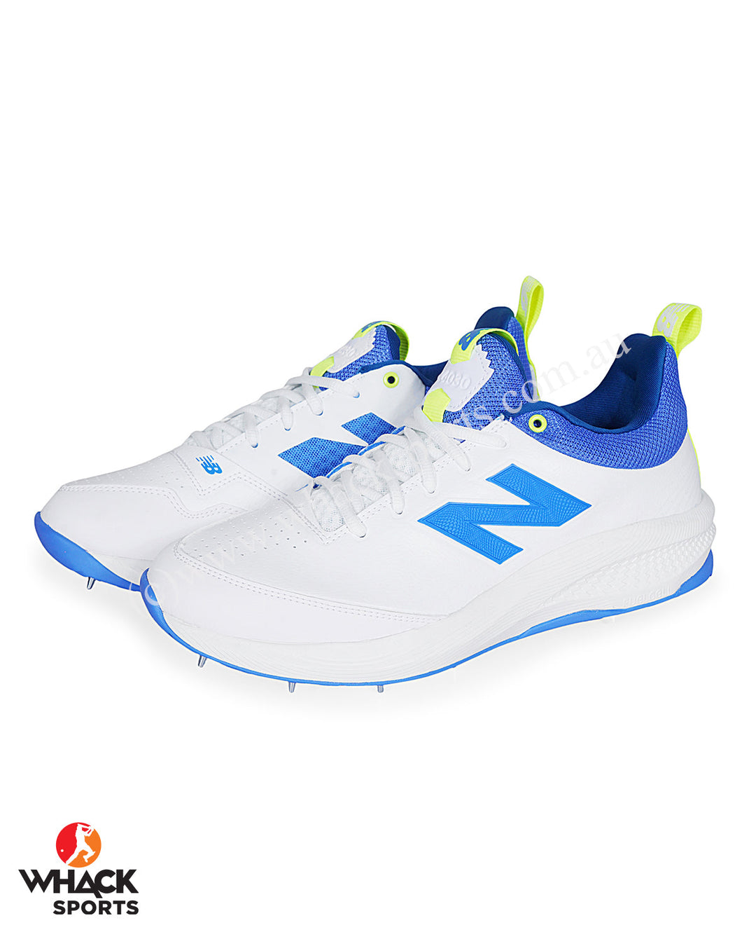 New Balance CK4030 W5 Cricket Shoes - Steel Spikes - White/Blue
