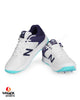 New Balance CK4030 Cricket Shoes - Steel Spikes - White/Cyber Jade/Dark Mercury
