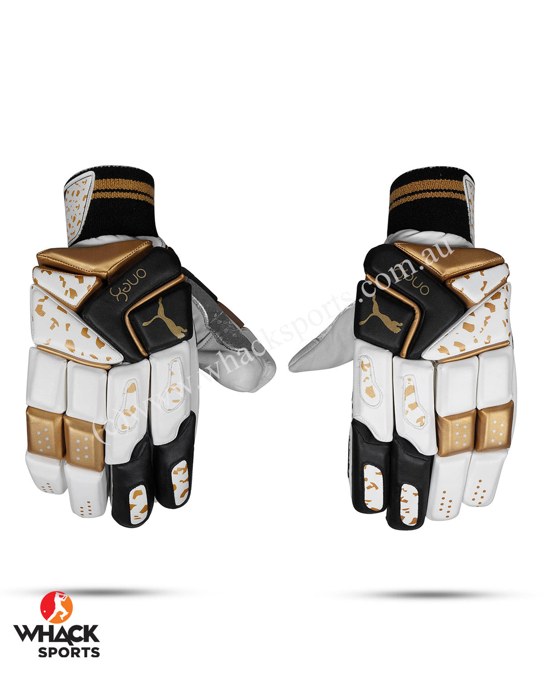Puma One8 1 Cricket Batting Gloves - Black/Gold - Adult