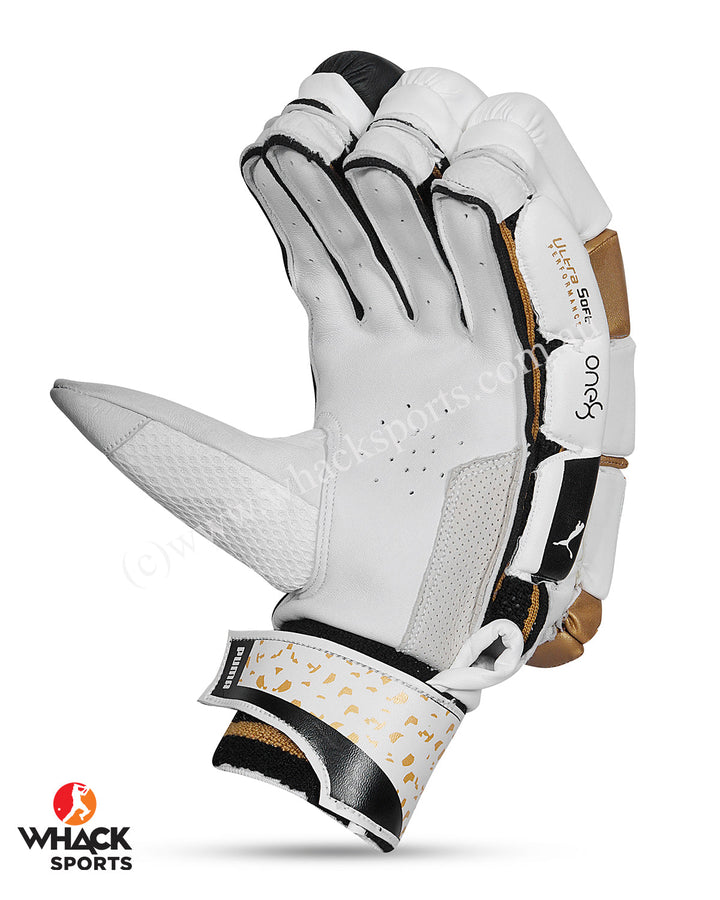 Puma One8 1 Cricket Batting Gloves - Black/Gold - Adult