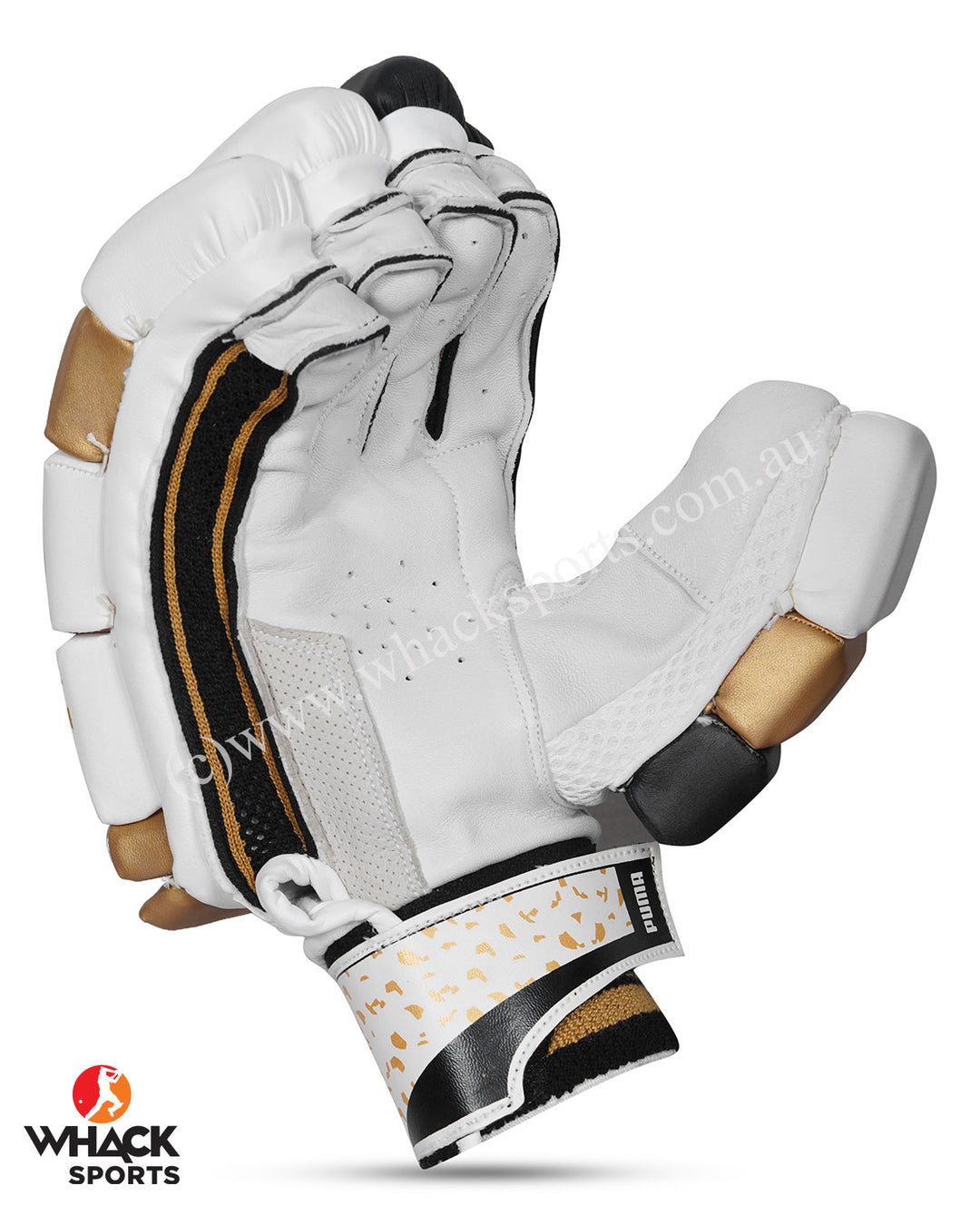 Puma One8 1 Cricket Batting Gloves - Black/Gold - Adult