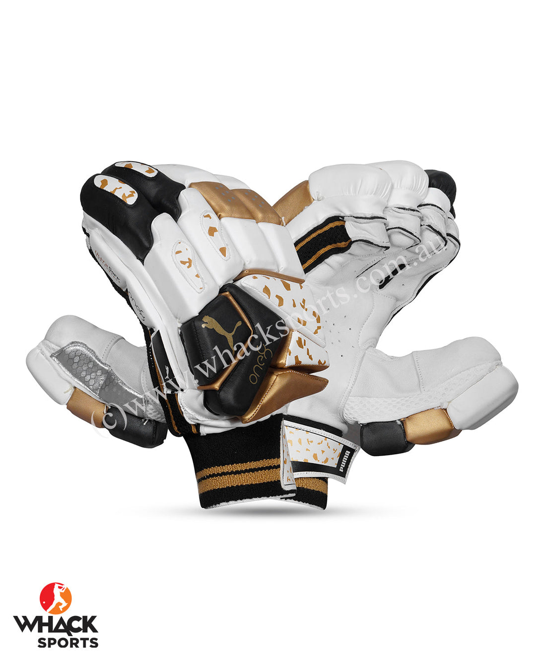 Puma One8 1 Cricket Batting Gloves - Black/Gold - Adult