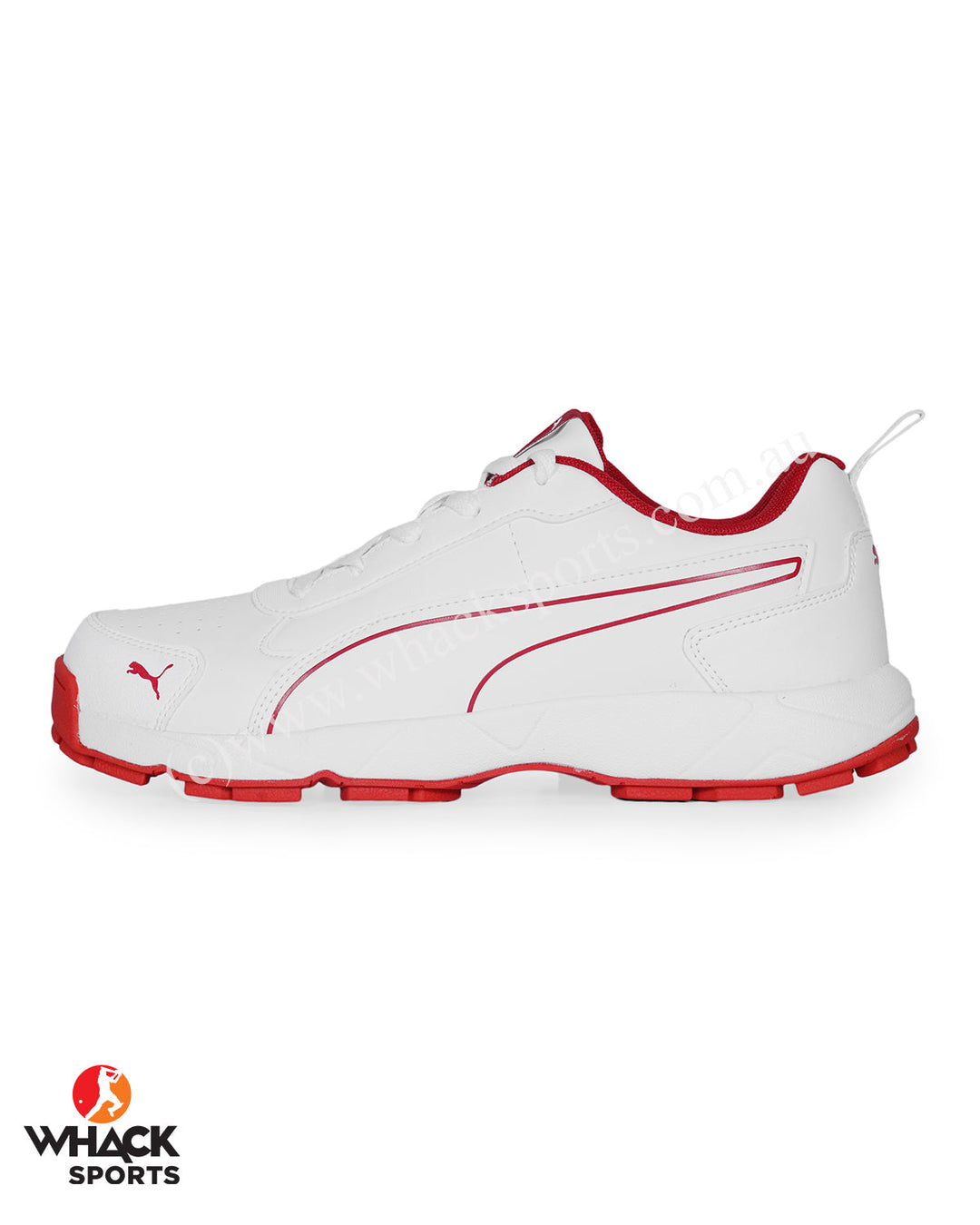 Puma Cricket Classicat - Rubber Cricket Shoes - White-Gray Dawn-Red Blast