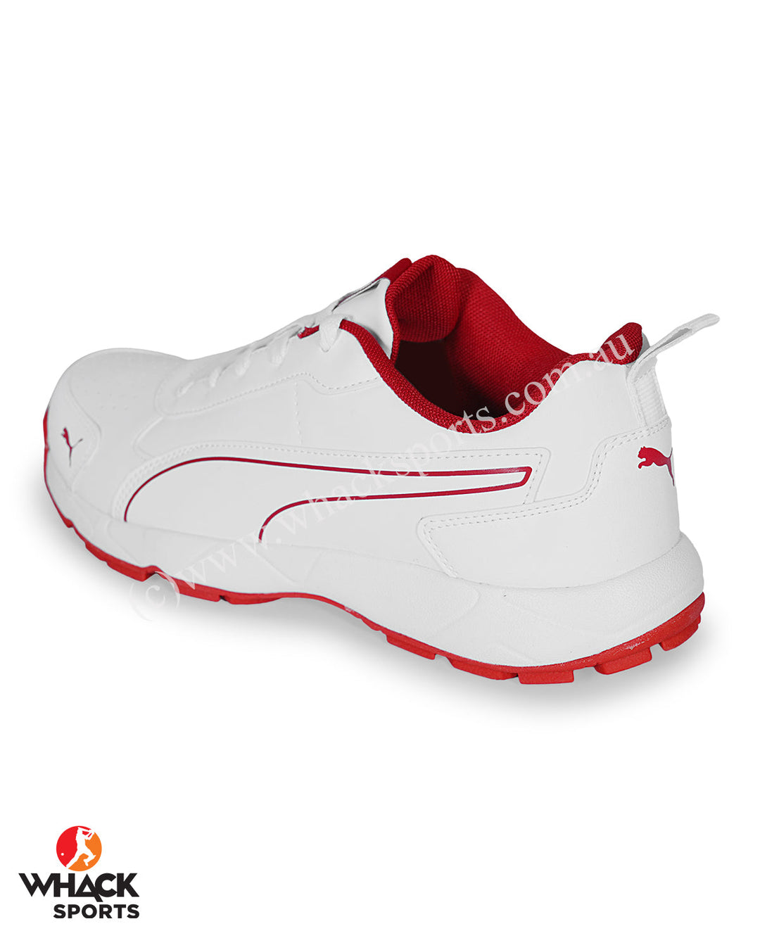 Puma Cricket Classicat - Rubber Cricket Shoes - White-Gray Dawn-Red Blast