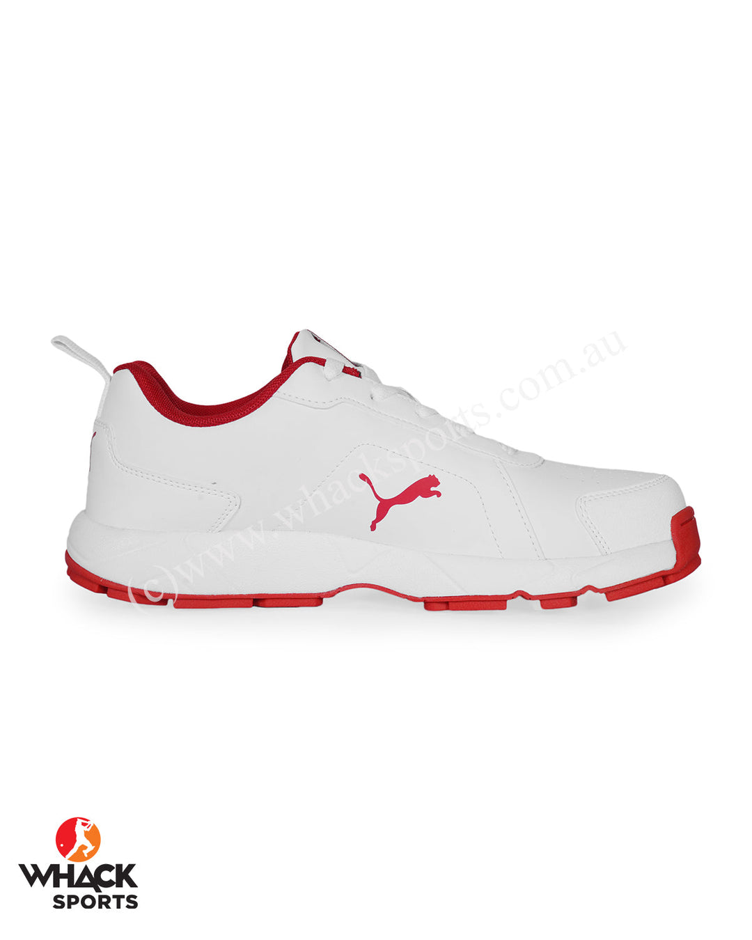 Puma Cricket Classicat - Rubber Cricket Shoes - White-Gray Dawn-Red Blast