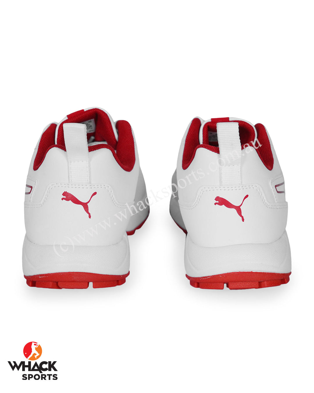 Puma Cricket Classicat - Rubber Cricket Shoes - White-Gray Dawn-Red Blast