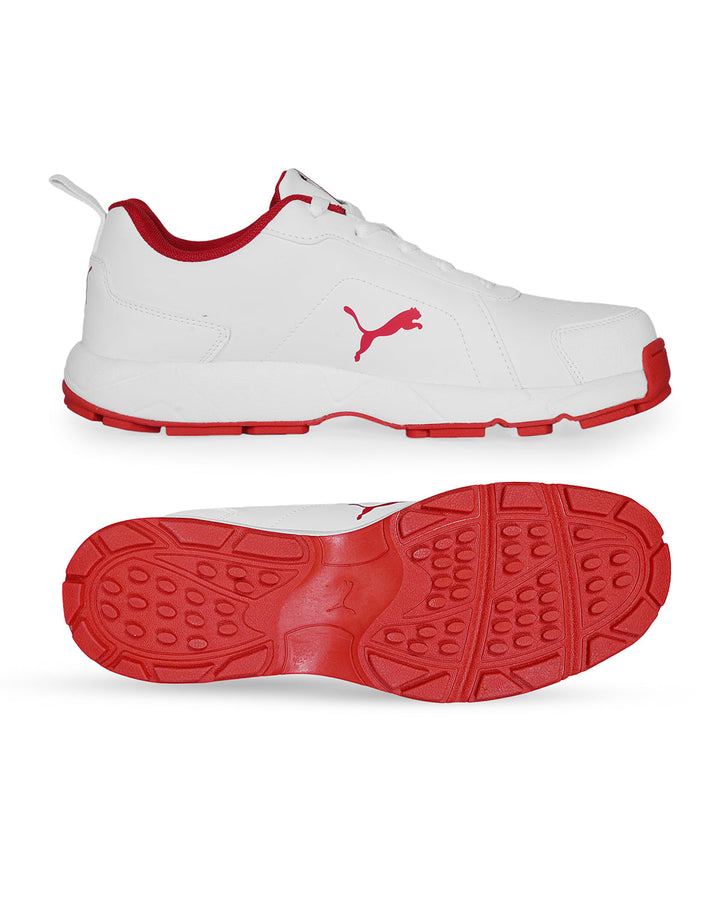Puma Cricket Classicat - Rubber Cricket Shoes - White-Gray Dawn-Red Blast
