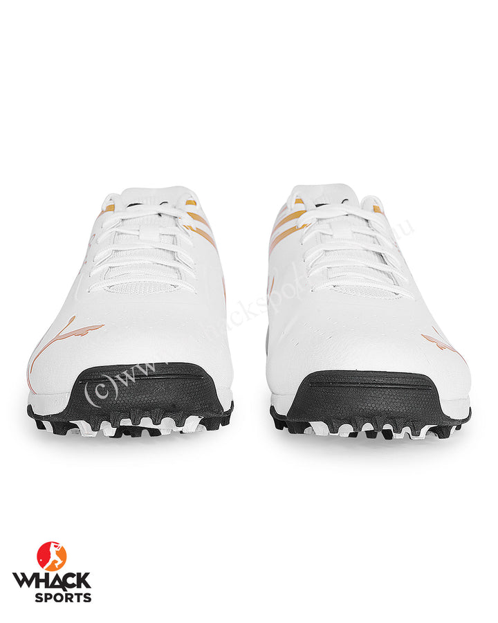Puma 22 FH - Rubber Cricket Shoes - White/Gold