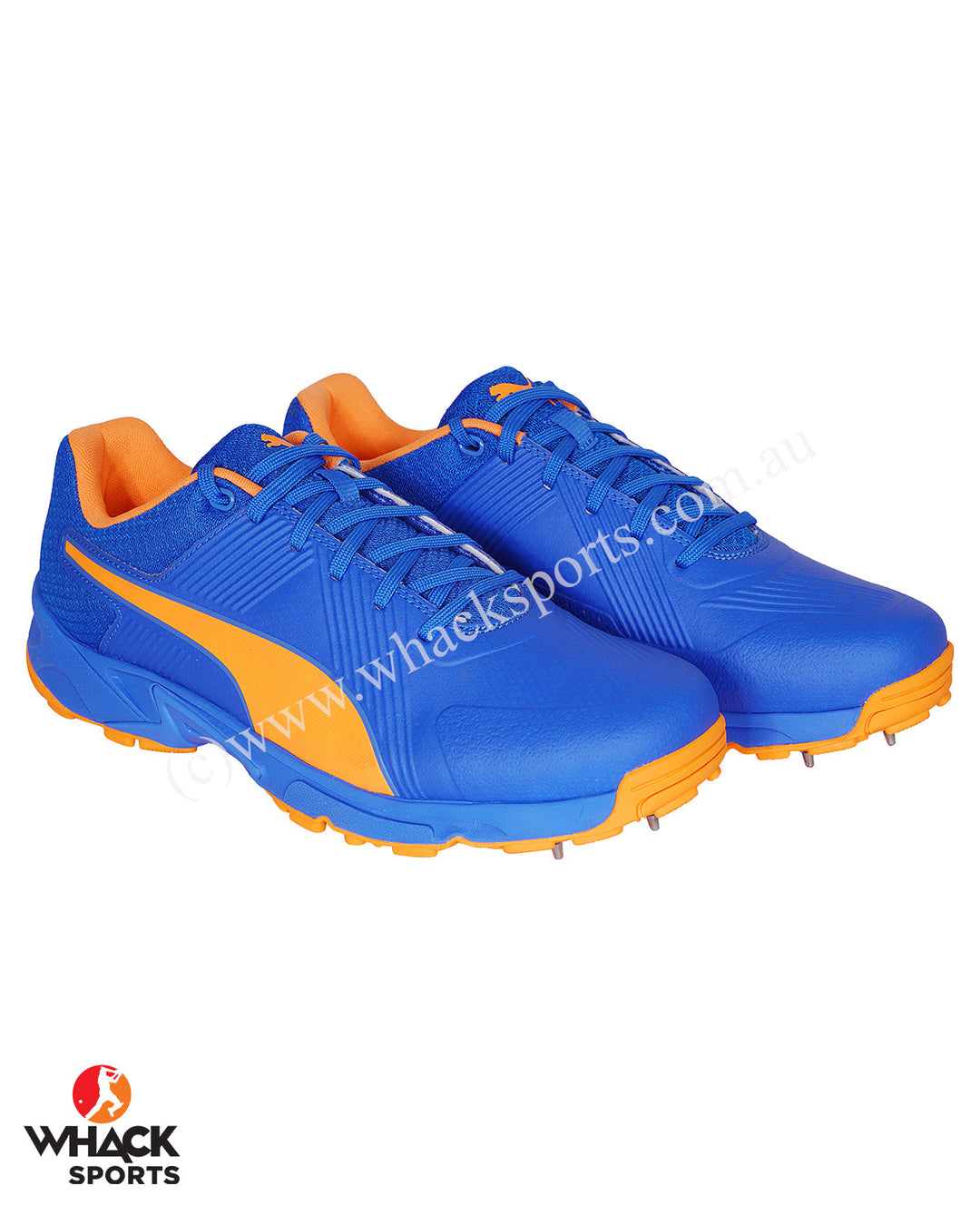 Puma 19.2 Cricket Shoes - Steel Spikes - Bluemazing/Orange Glow