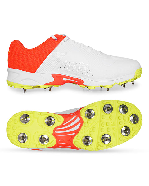 Puma Cricket Shoes Steel Spikes Red Blast Yellow Alert White - Main Image
