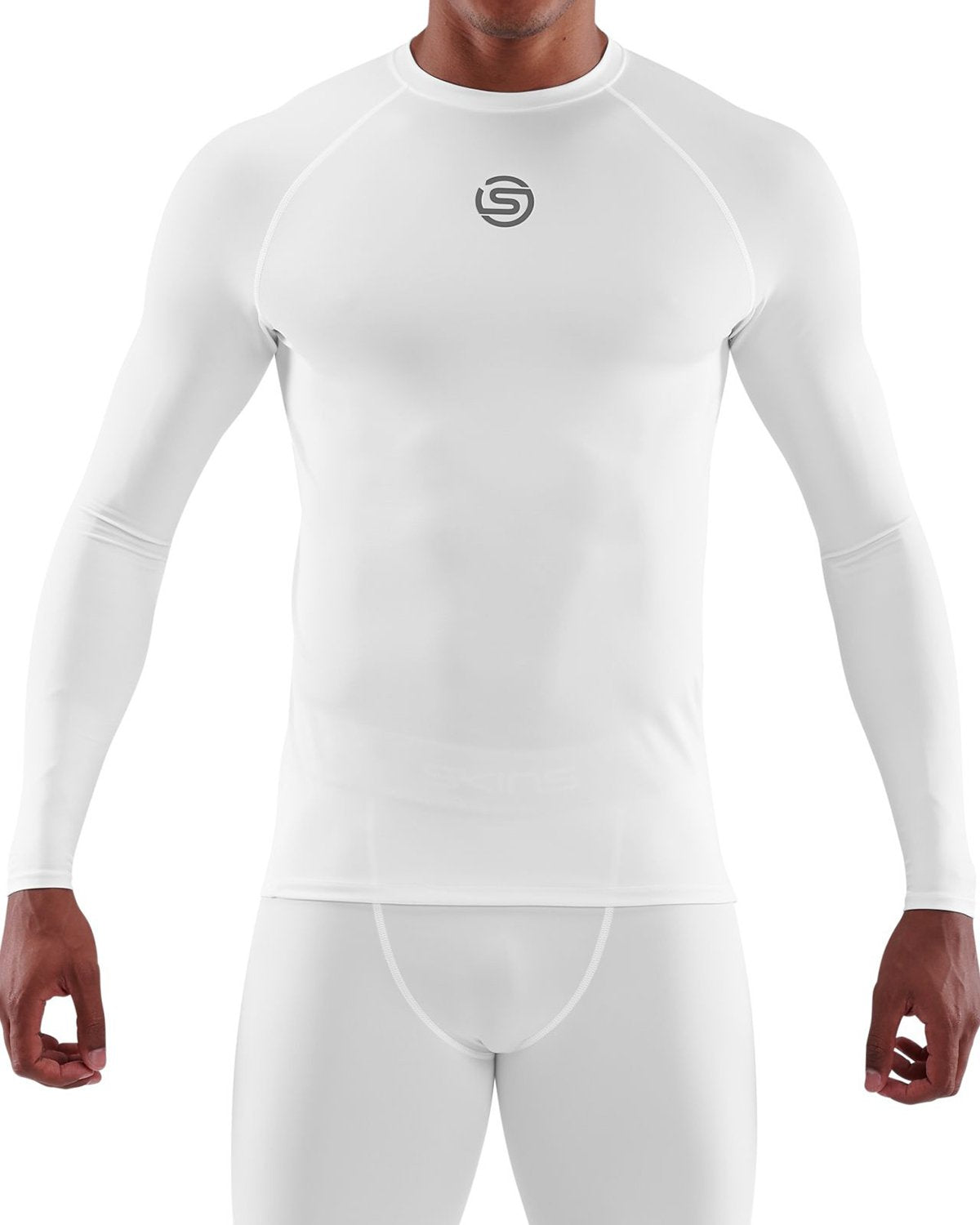 SKINS Series-1 Mens Long Sleeve Top - White – WHACK Sports