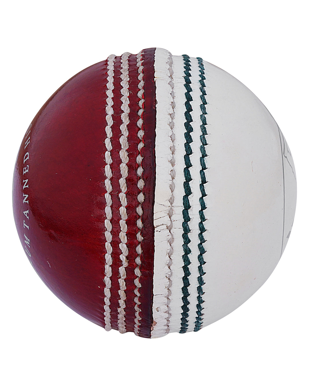 WHACK County Leather Cricket Ball - 2 Piece - 156gm - White/Red