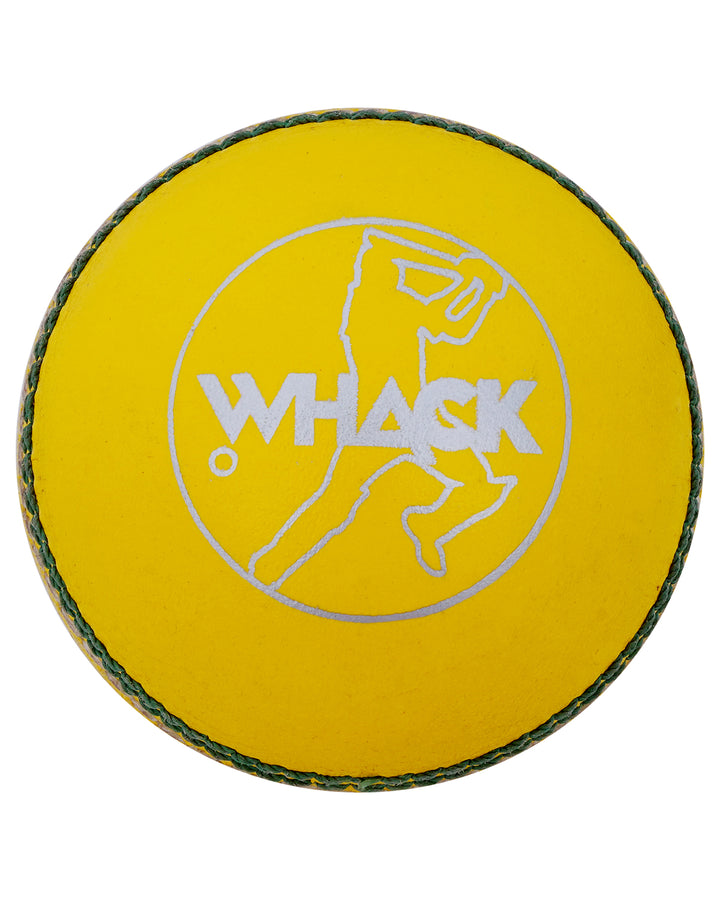 WHACK Indoor Leather Cricket Ball - Yellow