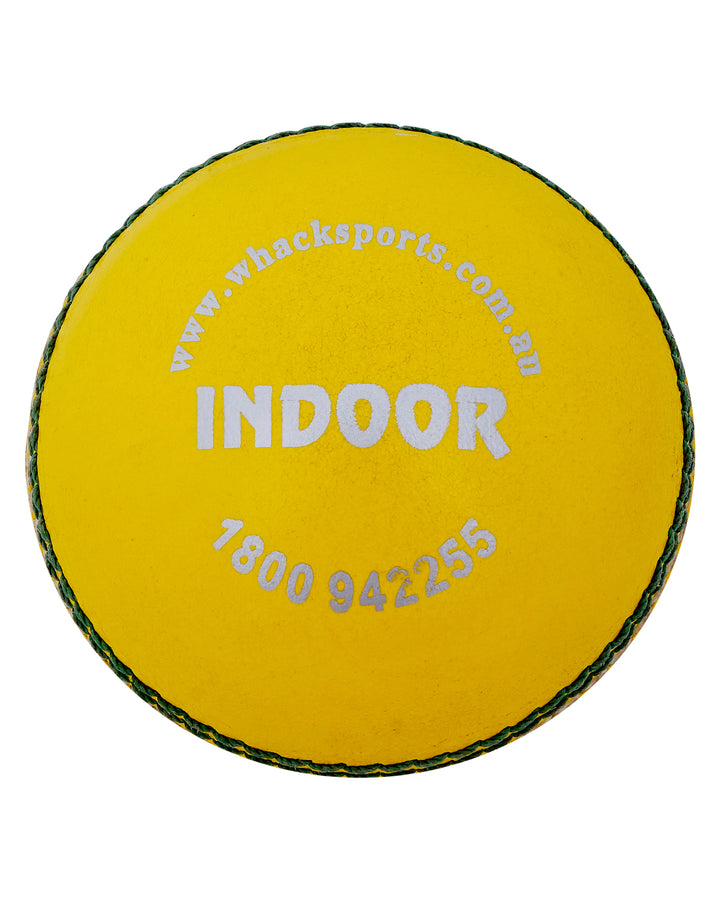 WHACK Indoor Leather Cricket Ball - Yellow