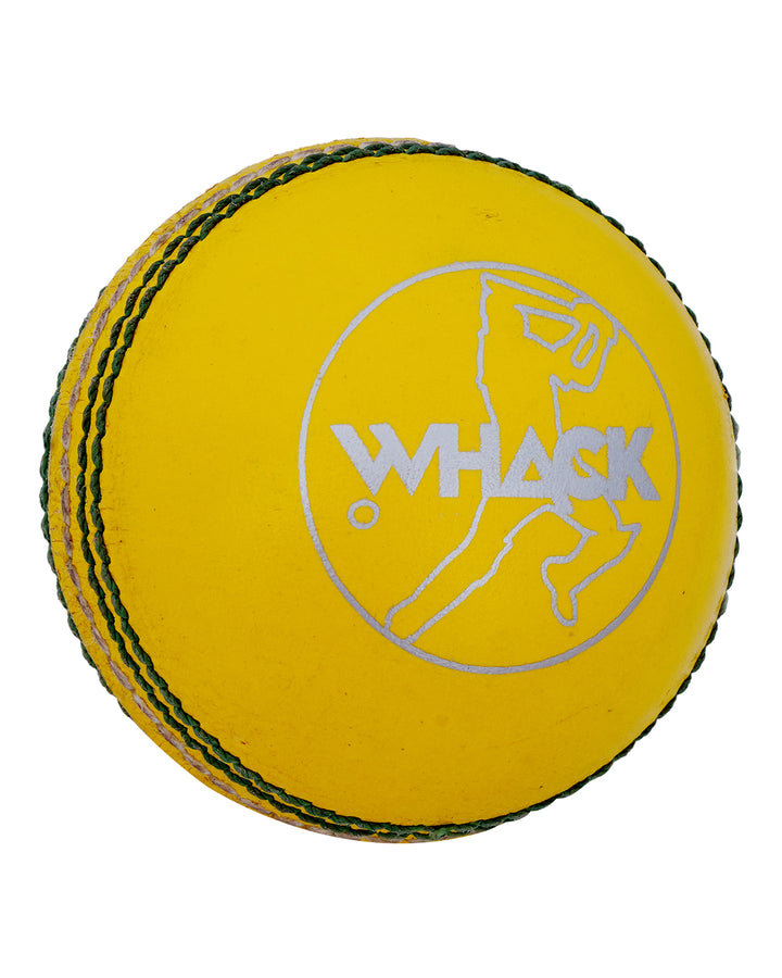 WHACK Indoor Leather Cricket Ball - Yellow
