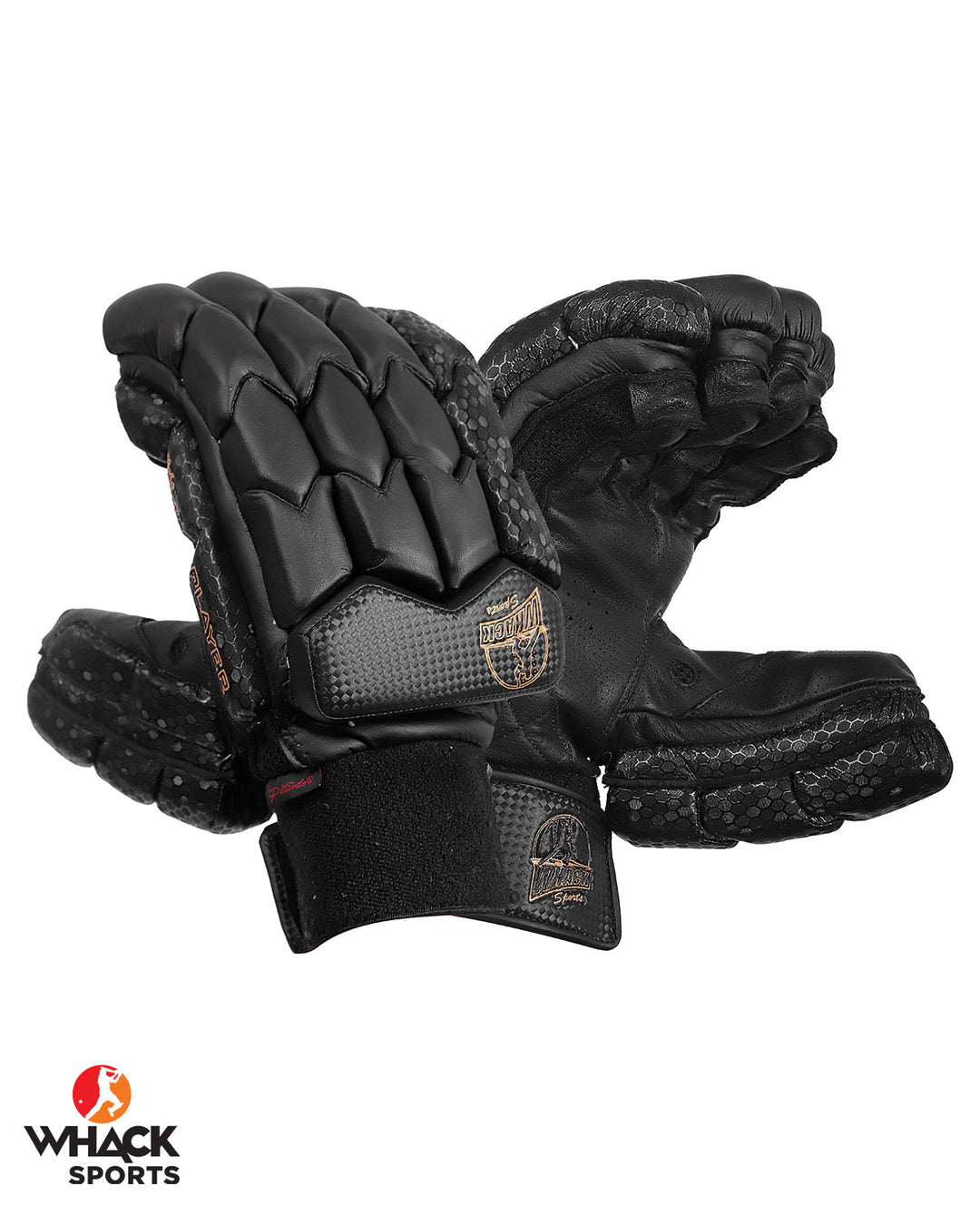 WHACK Player Test Grade Cricket Batting Gloves - Adult - Black
