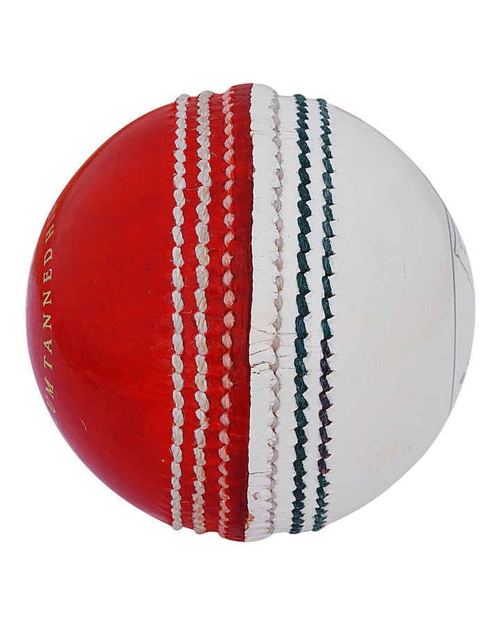 WHACK Test Leather Cricket Ball - 4 piece - 142gm - Red/White